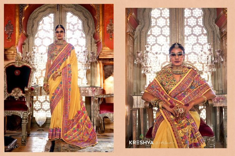 kreshva padmaja 713-718 luxury print high quality festival wear saree