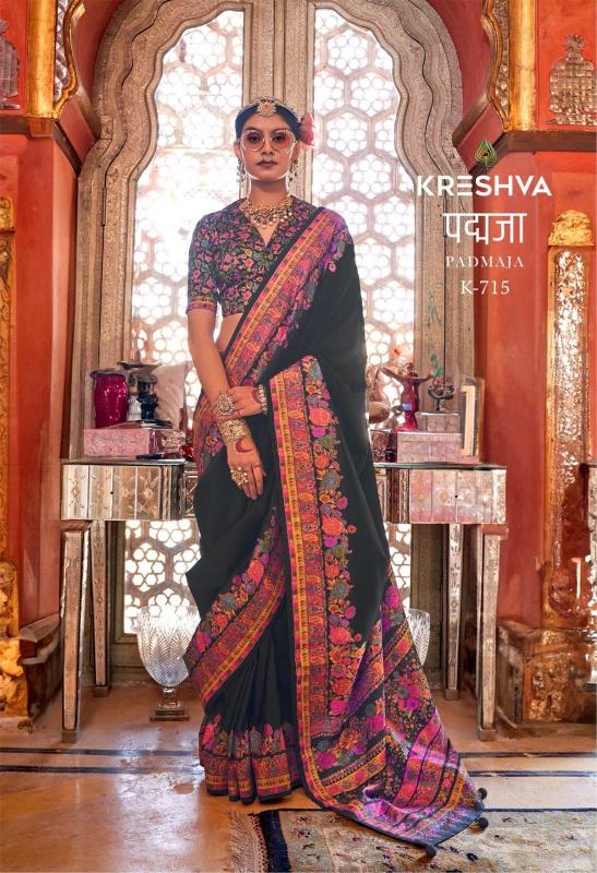 kreshva padmaja 713-718 luxury print high quality festival wear saree