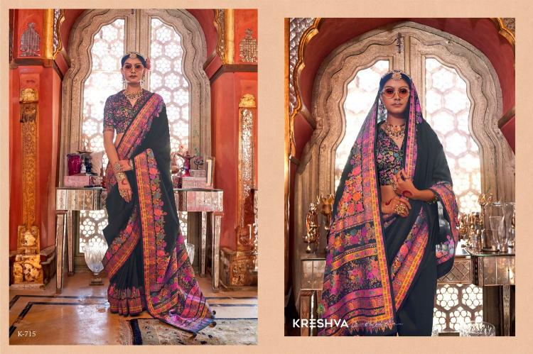 kreshva padmaja 713-718 luxury print high quality festival wear saree