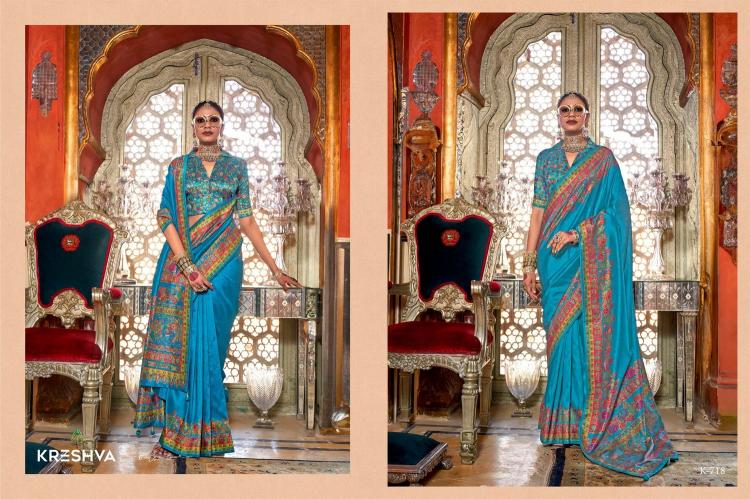 kreshva padmaja 713-718 luxury print high quality festival wear saree
