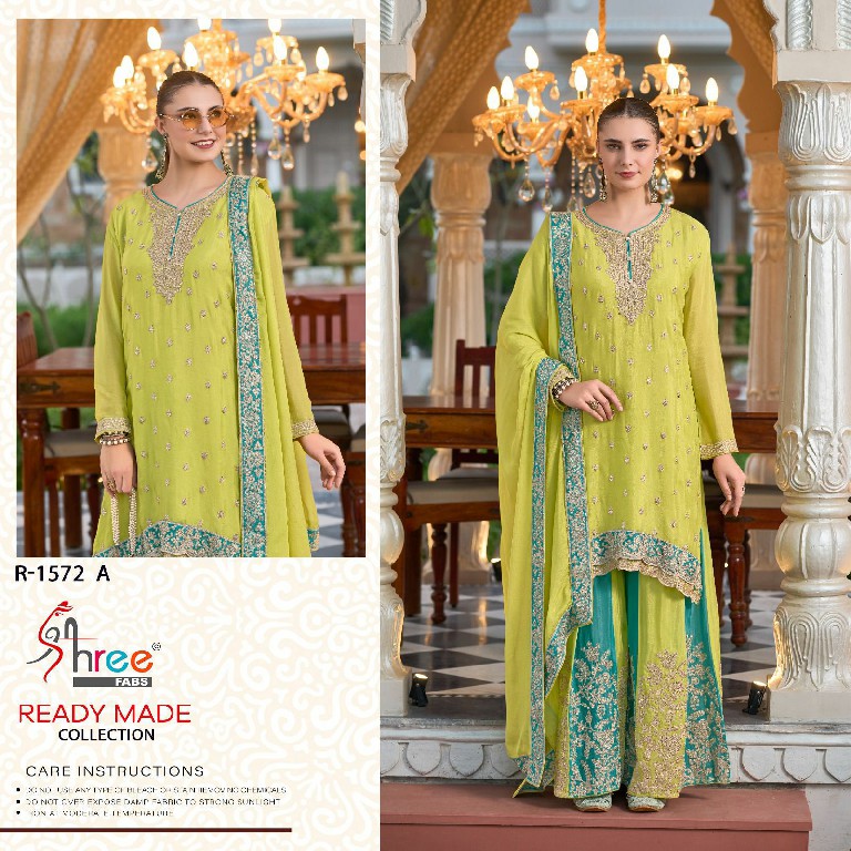 Shree Fabs R-1572 Wholesale Chinon Silk Readymade Salwar Suits