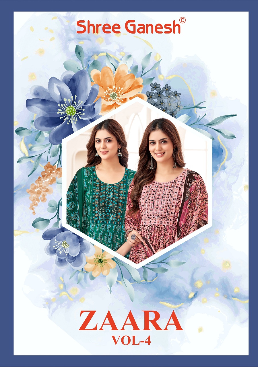 Shree Ganesh Zaara Vol-4 Wholesale Pure Cotton Nyra Stitched Salwar Suits