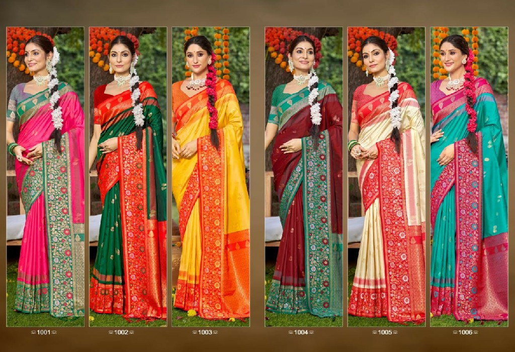 bunawat pratima silk wedding festival wear silk fabric saree collection