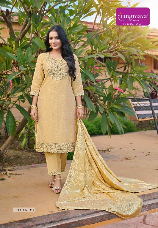 Rangmaya Tisya Wholesale Kurti With Pant And Banarasi Dupatta Catalog