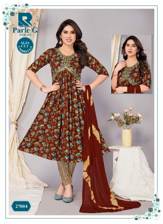 Raashi Parle G Vol-2 Wholesale Alia Cut Kurti With Pant And Dupatta