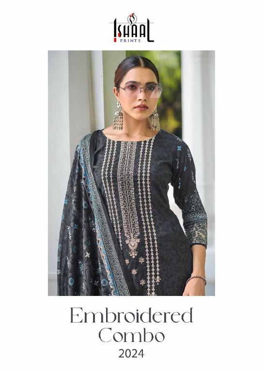 Ishaal Embroidered Combo 2024 Wholesale Lawn Embroidered Dress Material
