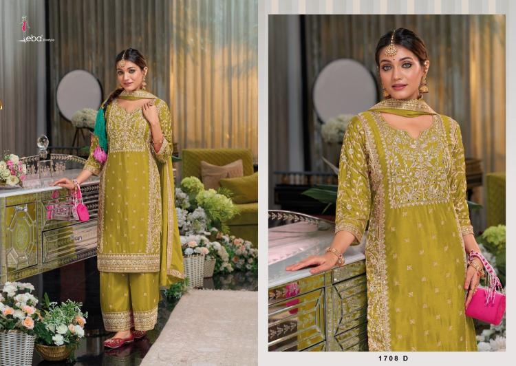 eba lifestyle shayoni color edition 2 designer embroidery chinon readymade plazzo suits