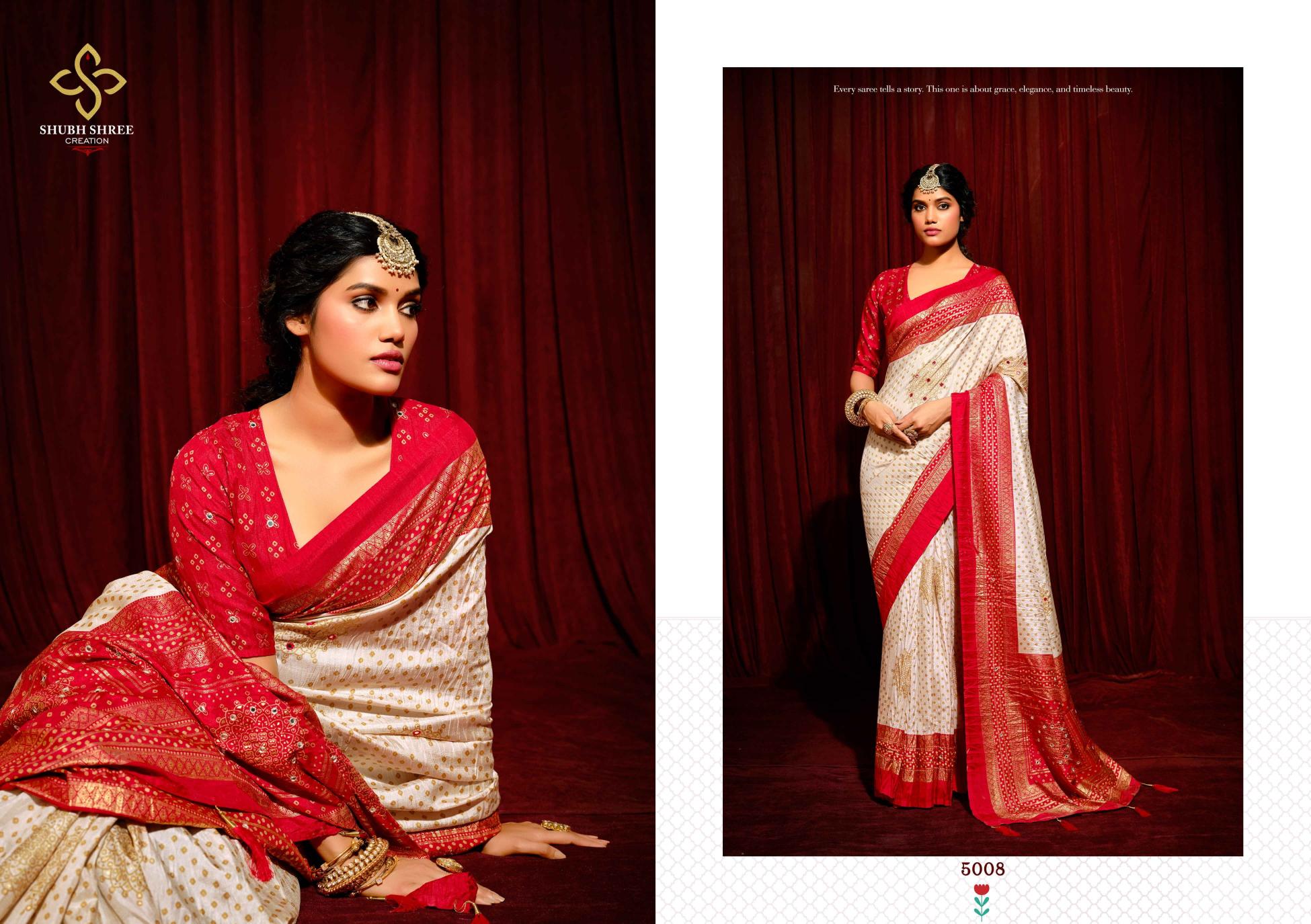 shubh shree present crush vol 5 welvet tusser silk latest fancy saree