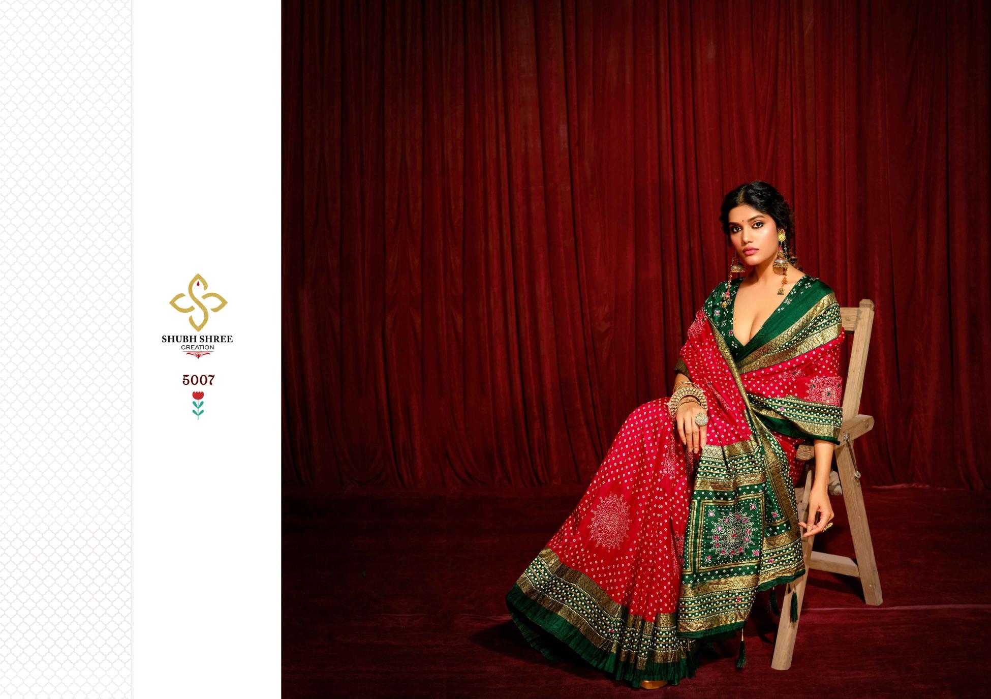 shubh shree present crush vol 5 welvet tusser silk latest fancy saree