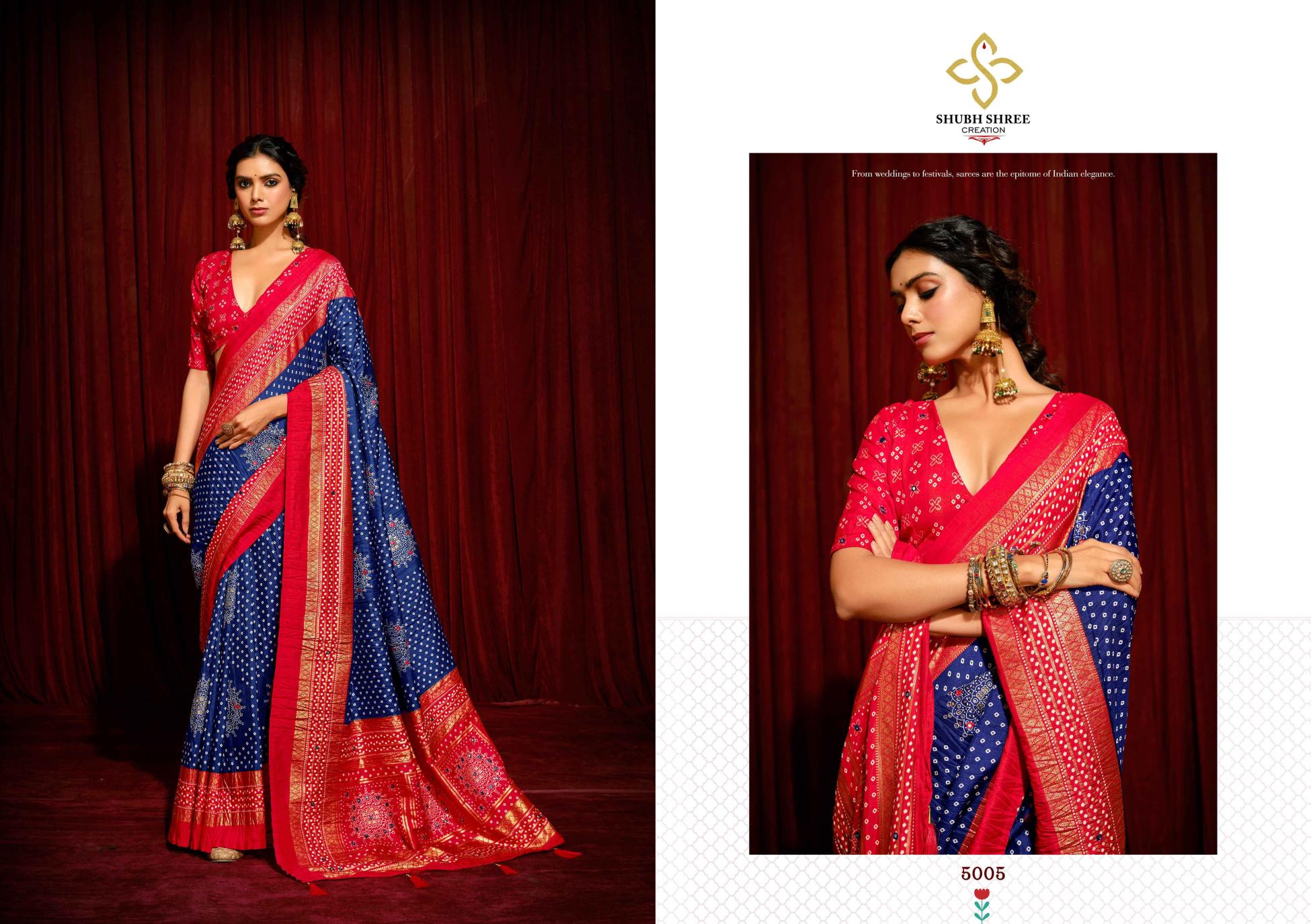 shubh shree present crush vol 5 welvet tusser silk latest fancy saree