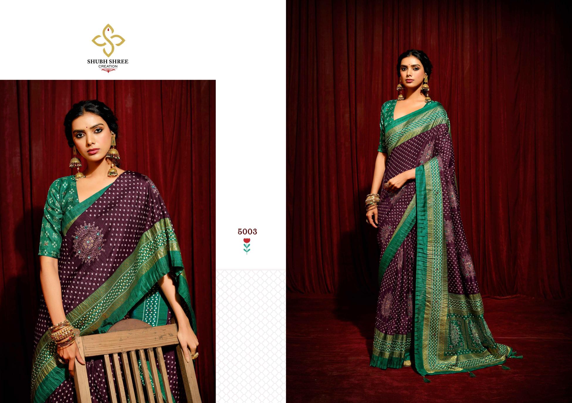 shubh shree present crush vol 5 welvet tusser silk latest fancy saree