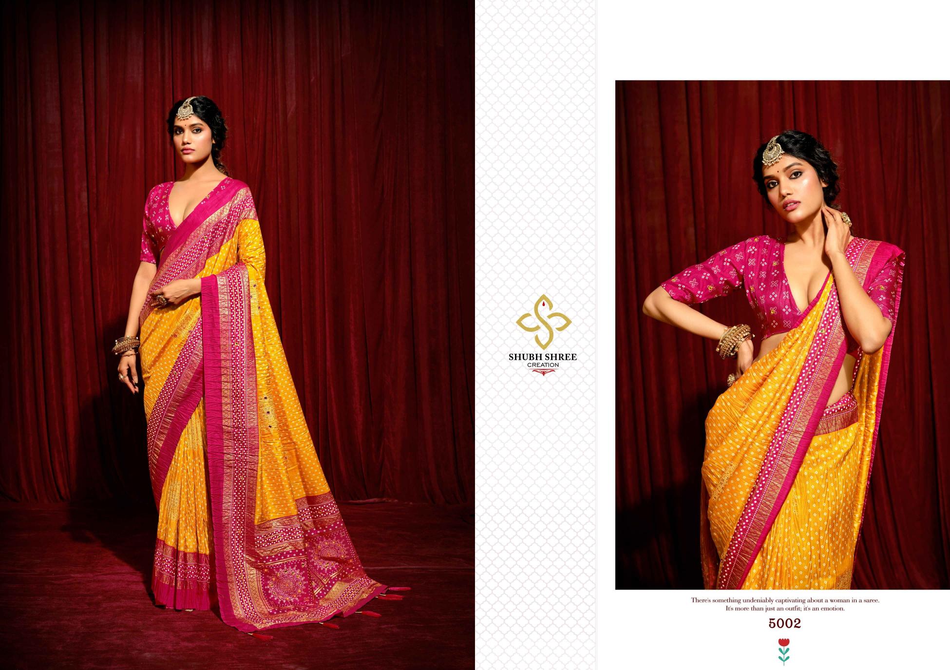 shubh shree present crush vol 5 welvet tusser silk latest fancy saree