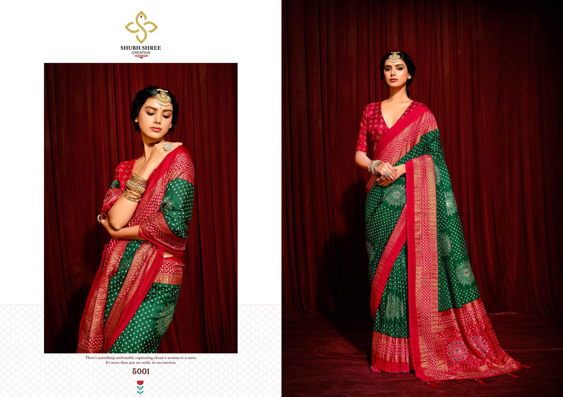 shubh shree present crush vol 5 welvet tusser silk latest fancy saree