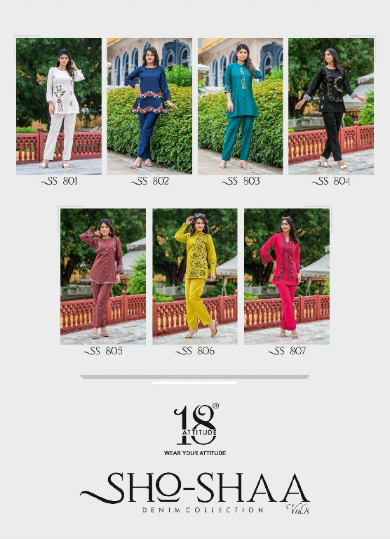 sho shaa vol 8 by 18 attitude readymade premium viscose cord-sets