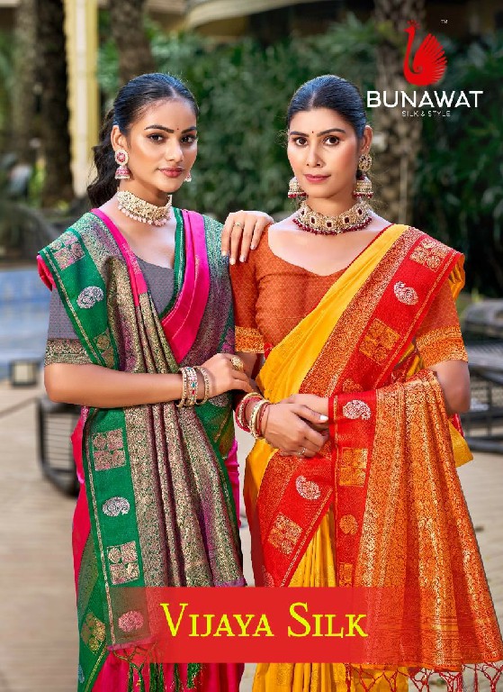 bunawat vijaya silk wedding festival wear silk fabric saree collection