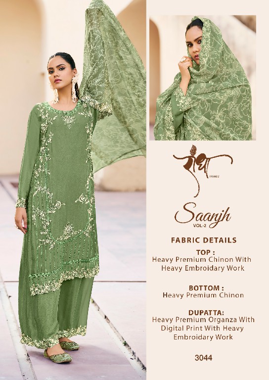 radha trendz saanjh vol 2 chinon embraided unstitch salwar suit