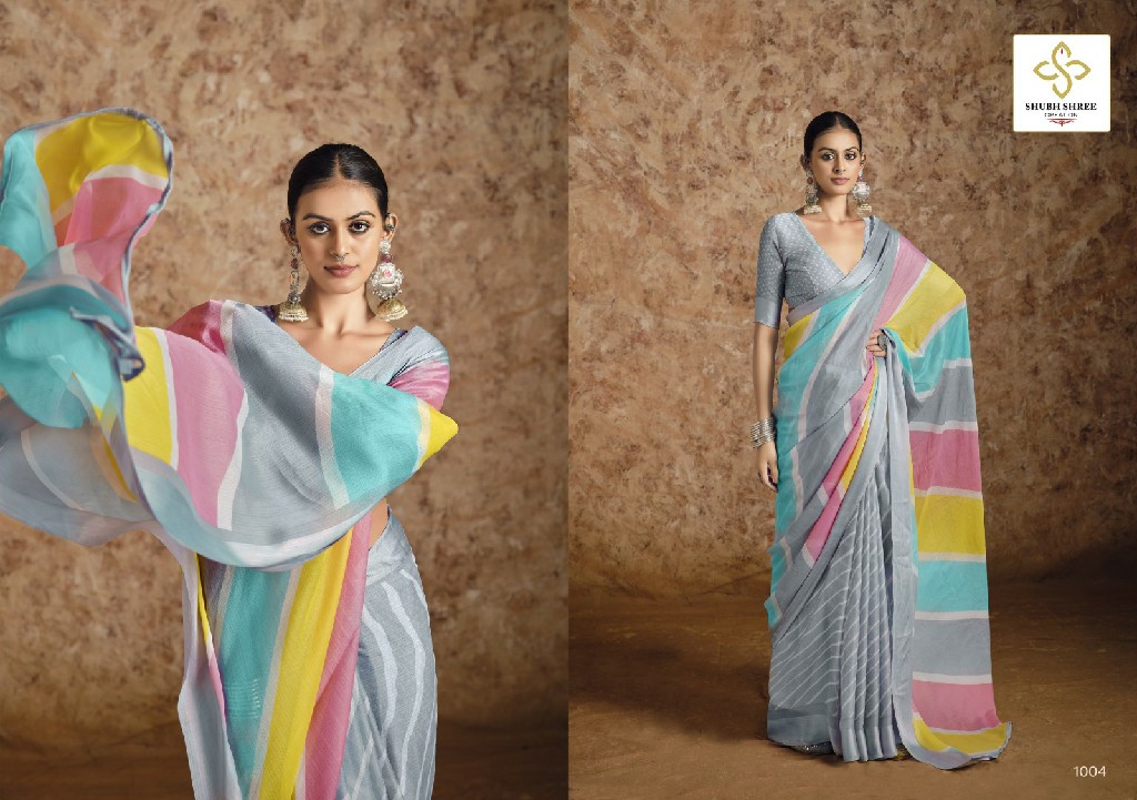 suhana chiffon by shubh shree chiffon weaving stylish saree collection