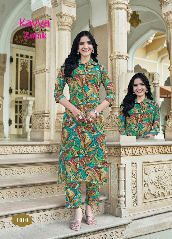 zalak vol 1 by kavya casual wear chanderi print readymade top with pant