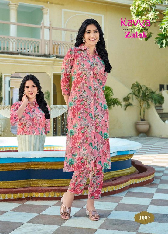 zalak vol 1 by kavya casual wear chanderi print readymade top with pant