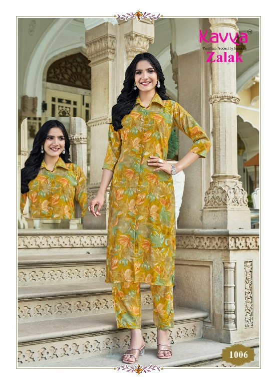 zalak vol 1 by kavya casual wear chanderi print readymade top with pant