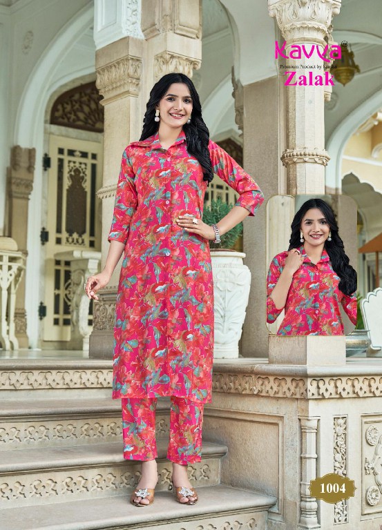 zalak vol 1 by kavya casual wear chanderi print readymade top with pant