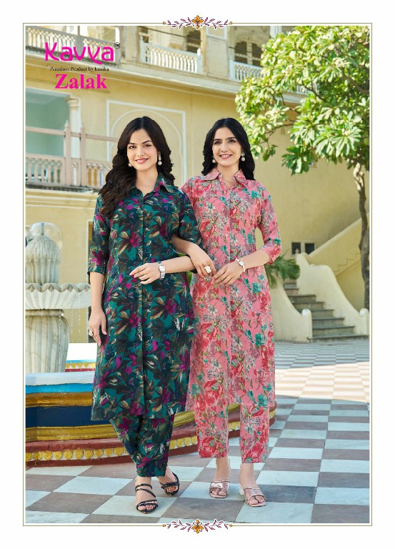 zalak vol 1 by kavya casual wear chanderi print readymade top with pant