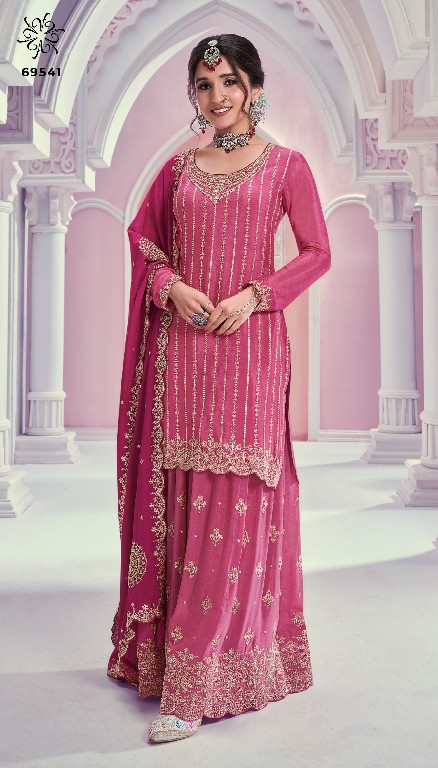 rangrasiya Hitlist by vinay kuleesh heavy embroidery work sharara style chinon suits