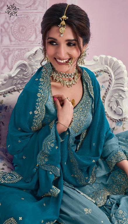 rangrasiya Hitlist by vinay kuleesh heavy embroidery work sharara style chinon suits