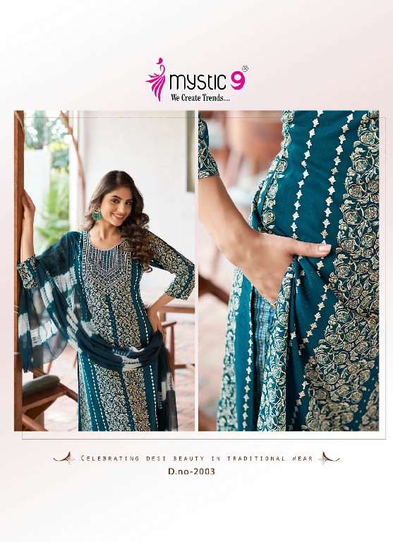 Mystic 9 Suman Vol-2 Wholesale Rayon Foil Print Straight Cut Kurtis With Pant And Dupatta