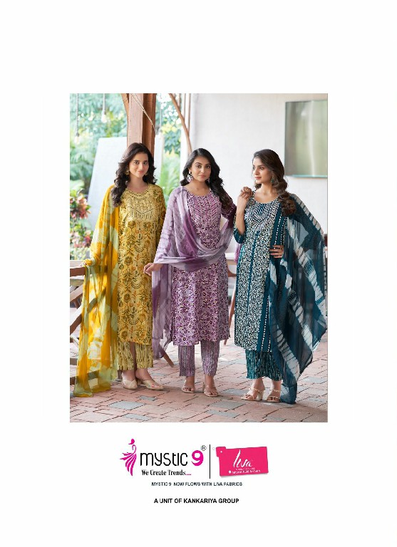 Mystic 9 Suman Vol-2 Wholesale Rayon Foil Print Straight Cut Kurtis With Pant And Dupatta