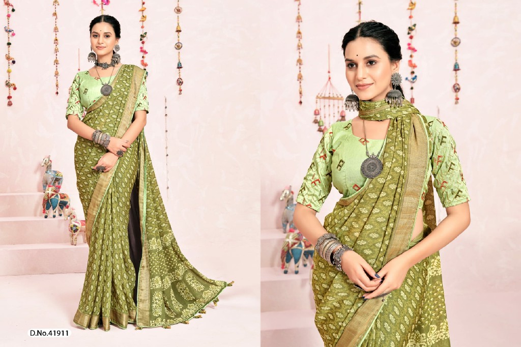 5d designer champa vol 4 unique print moss mello saree online