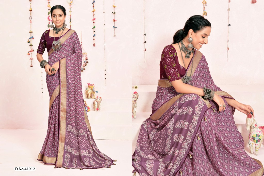 5d designer champa vol 4 unique print moss mello saree online