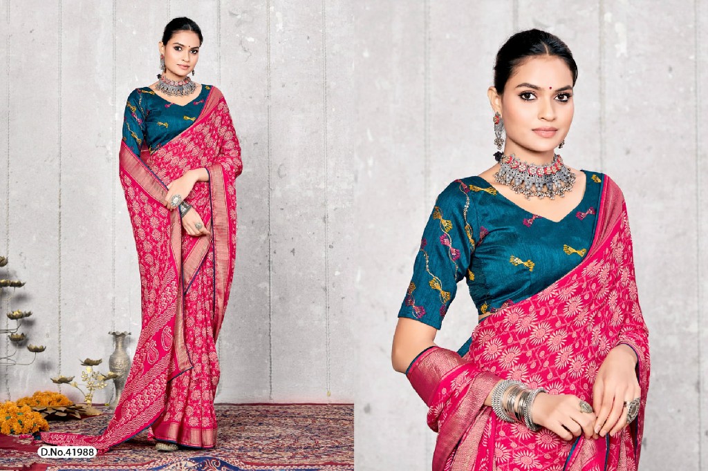 5d designer champa vol 5 unique print moss mello saree online