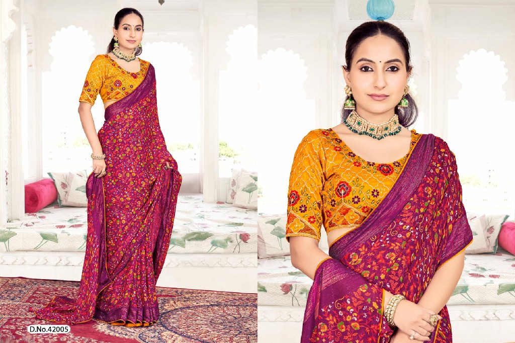 5D Designer Vitrag Vol-2 Wholesale Makhmali Moss With Work Sarees