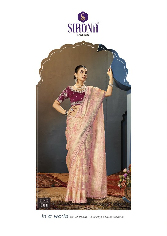 Sirona Zuric Wholesale Organza Foil Print With Embroidery Work Festive Sarees