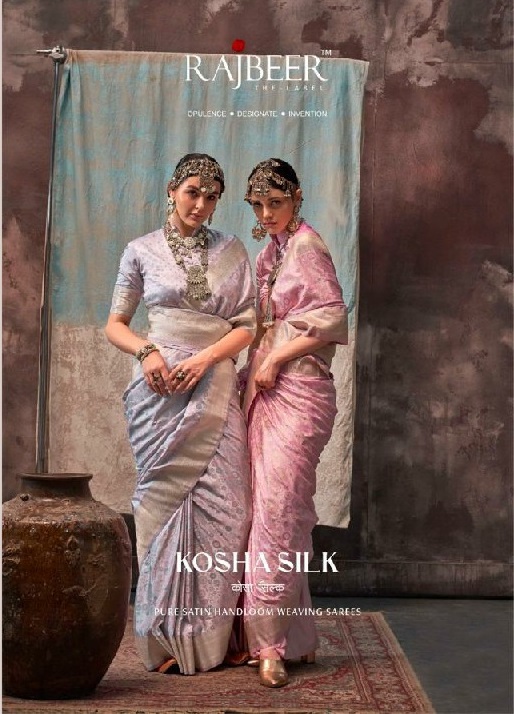 Rajbeer Kosha Silk Wholesale Pure Satin Handloom Weaving Silk Sarees
