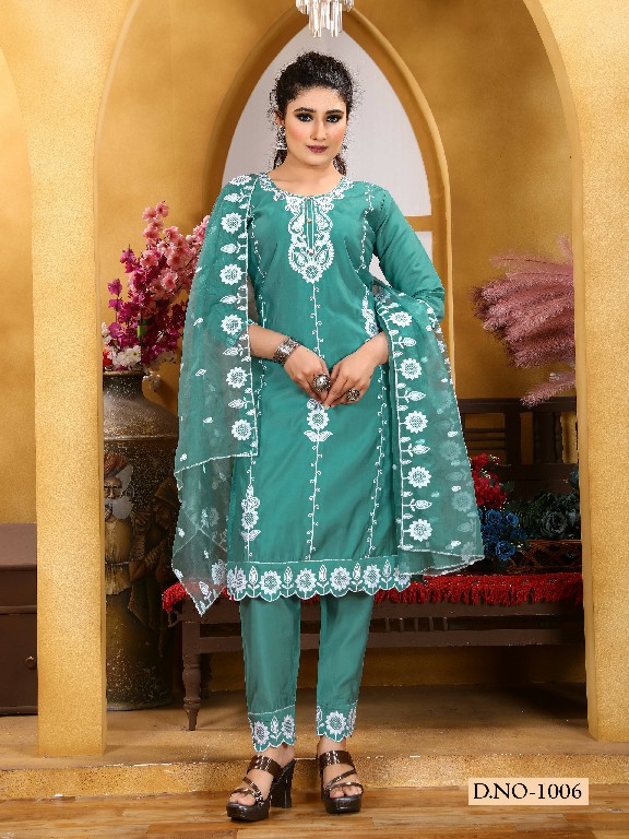 Krishna Trendz Summer Special Vol-4 Wholesale Roman Silk Kurti With Pant And Dupatta