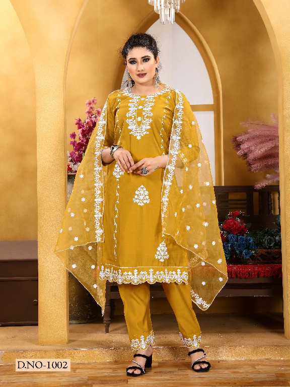 Krishna Trendz Summer Special Vol-4 Wholesale Roman Silk Kurti With Pant And Dupatta