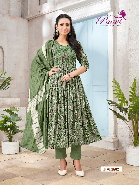 lavya vol 3 by paavi unique heavy print rinkle readymade umbrella 3pcs suits