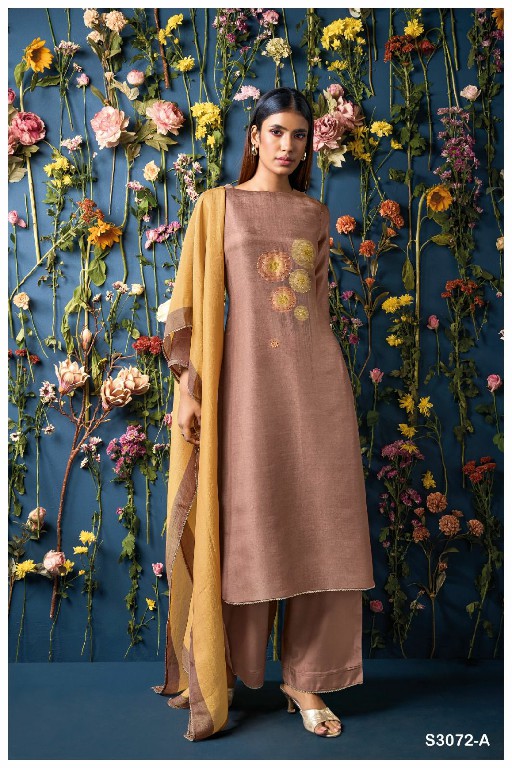 Ganga Ritika S3072 Wholesale Pure Bemberg Silk Jari Jacquard Salwar Suits