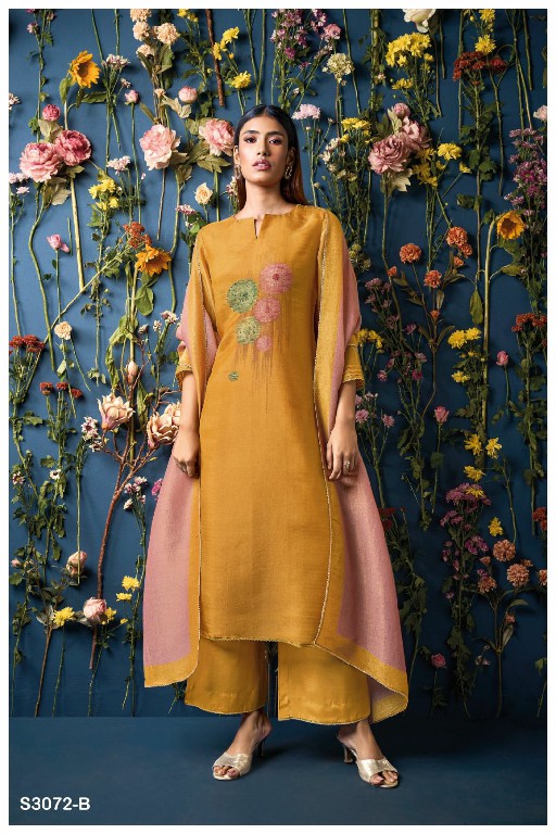 Ganga Ritika S3072 Wholesale Pure Bemberg Silk Jari Jacquard Salwar Suits