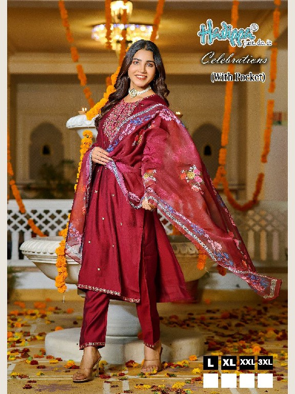 Hadippa Celebrations Vol-1 Wholesale Heavy Vetican Fabrics Readymade Suits