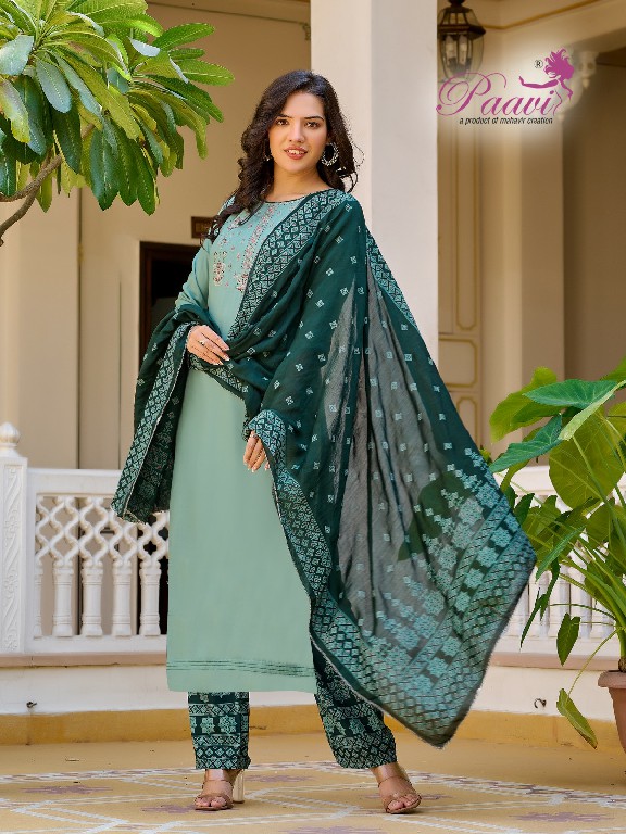 Paavi Kusum Wholesale Heavy Reyon Readymade 3 Piece Salwar Suits