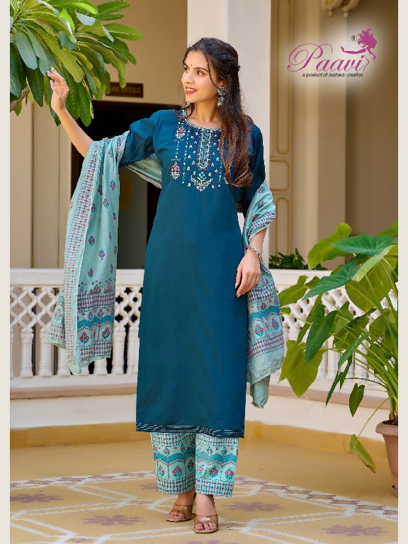 Paavi Kusum Wholesale Heavy Reyon Readymade 3 Piece Salwar Suits