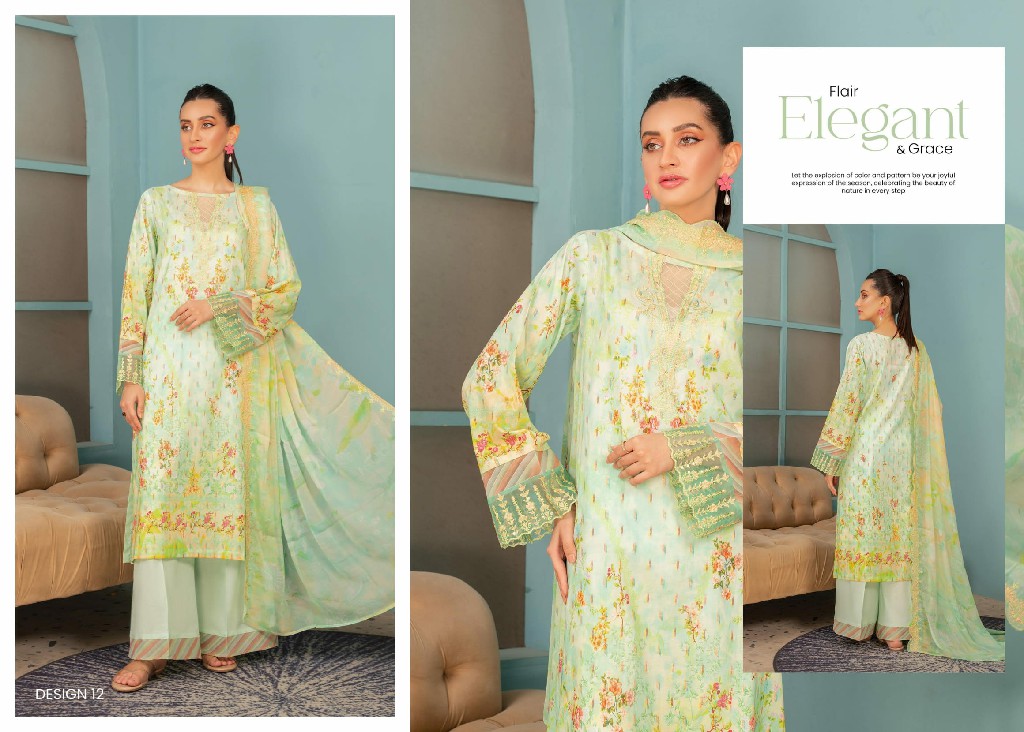 Gulljee Vienna Embroidered Lawn 24 Three Piece Pakistani Salwar Suits