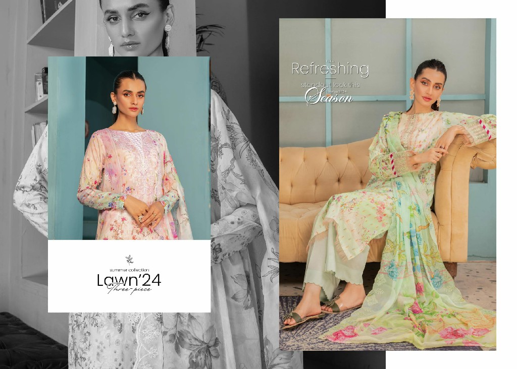 Gulljee Vienna Embroidered Lawn 24 Three Piece Pakistani Salwar Suits