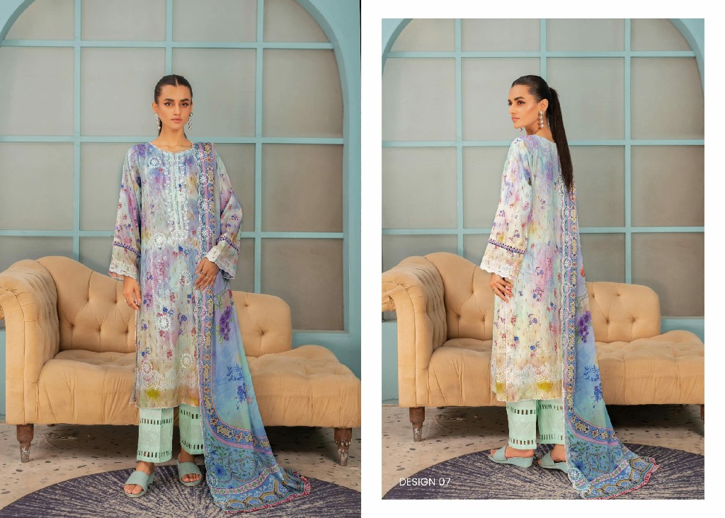 Gulljee Vienna Embroidered Lawn 24 Three Piece Pakistani Salwar Suits