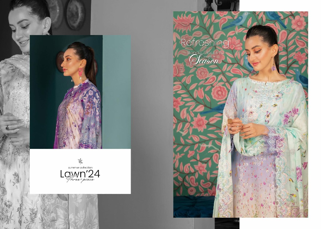 Gulljee Vienna Embroidered Lawn 24 Three Piece Pakistani Salwar Suits