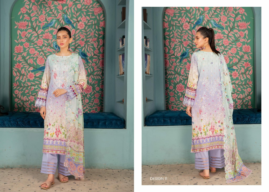 Gulljee Vienna Embroidered Lawn 24 Three Piece Pakistani Salwar Suits