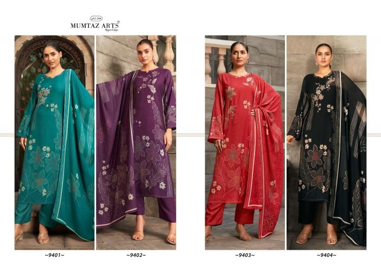 rizwana by mumtaz artz unique printed pashmina winter 3pcs suits